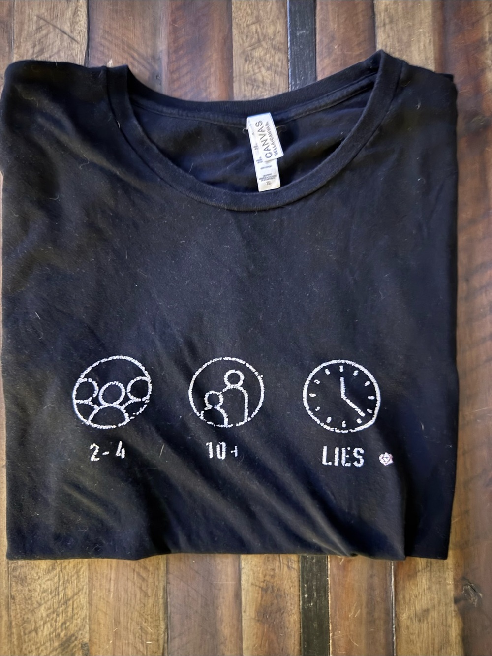 Bella Canvas Black Short Sleeve Graphic Tee with White Icons